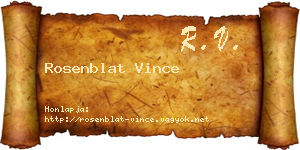 Rosenblat Vince névjegykártya